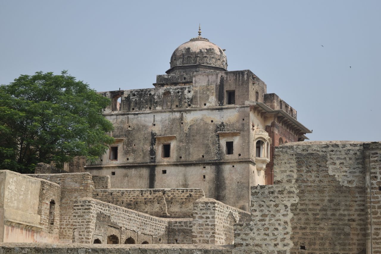 Ancient temple in Katas, Punjab, showcasing historical architecture against a clear sky.